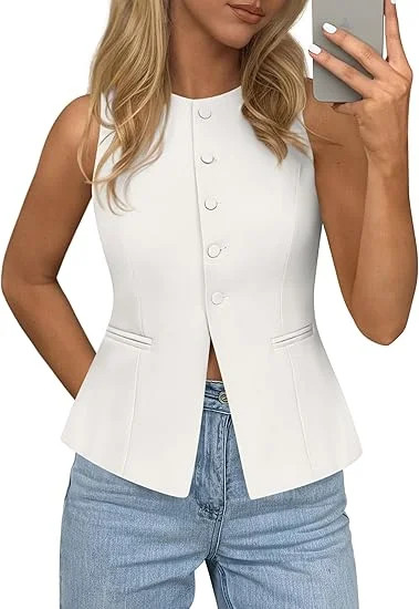 PRETTYGARDEN Womens Vests Top Trendy Spring Sleeveless Blazer Suit Summer Business Casual Work Bu... | Walmart (US)