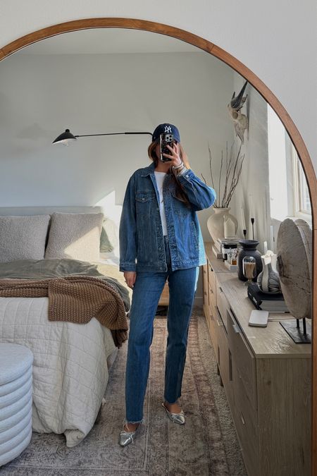 Looks from my recent TikTok outfit round up — side down in 90s relaxed denim jeans 