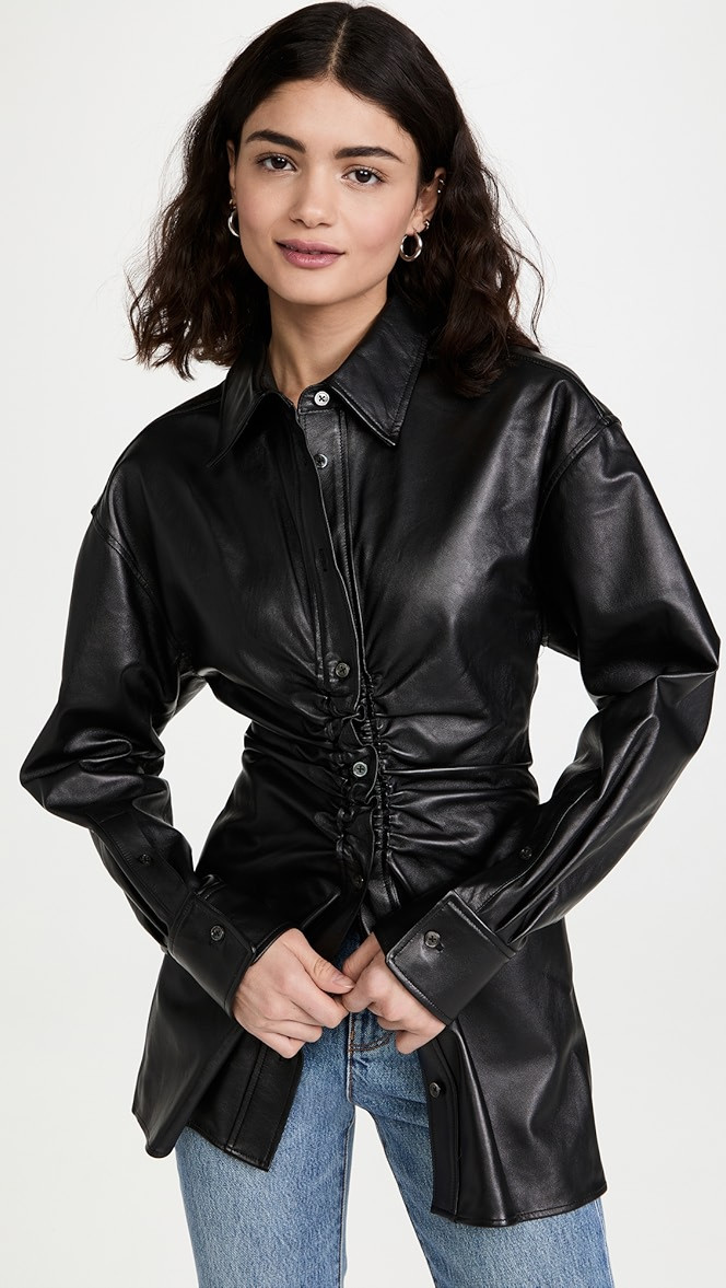 Long Sleeve Shirt with Ruched Waist | Shopbop