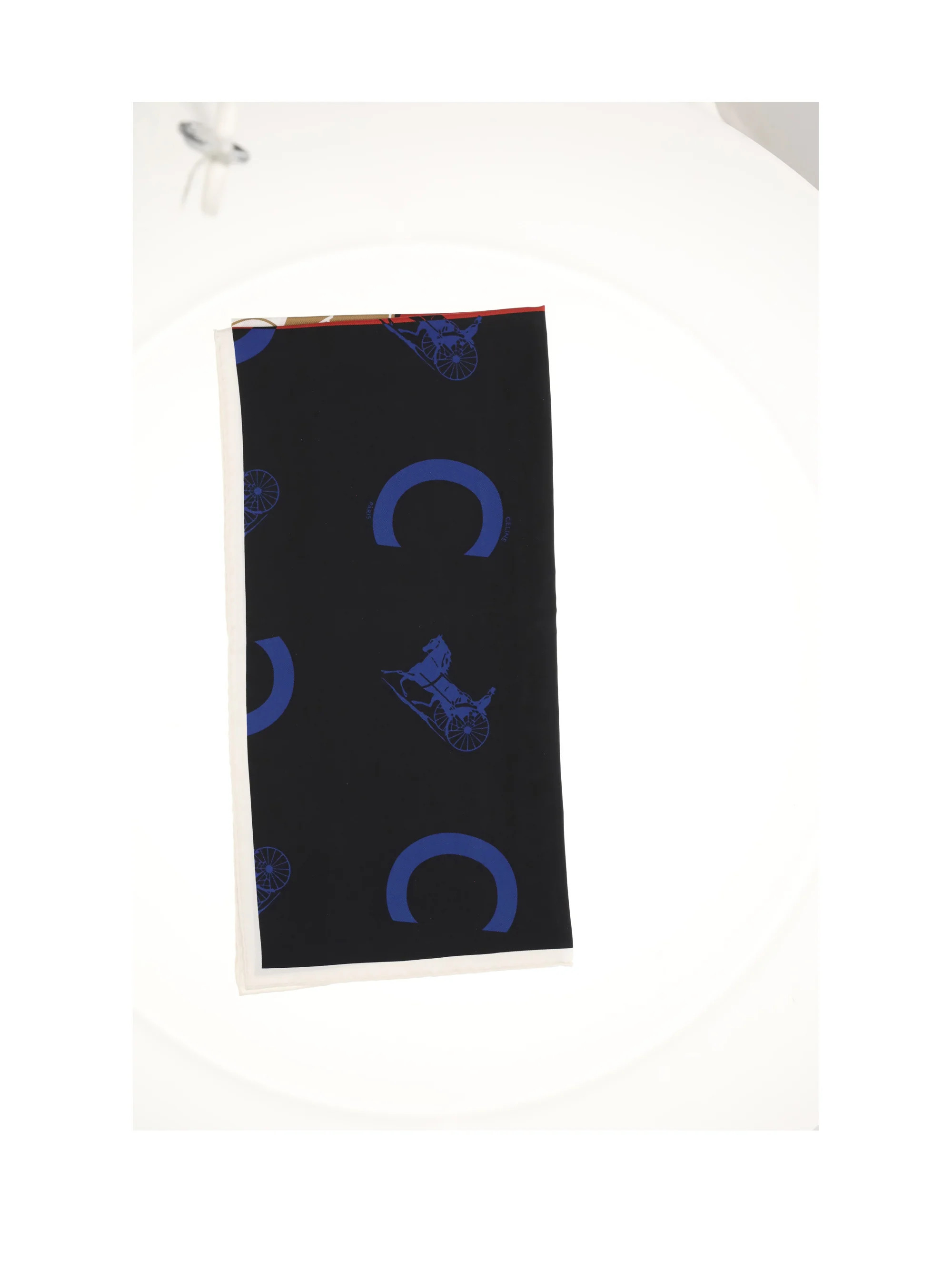 Celine Logo-Print Silk Scarf — Navy | Italist Inc.