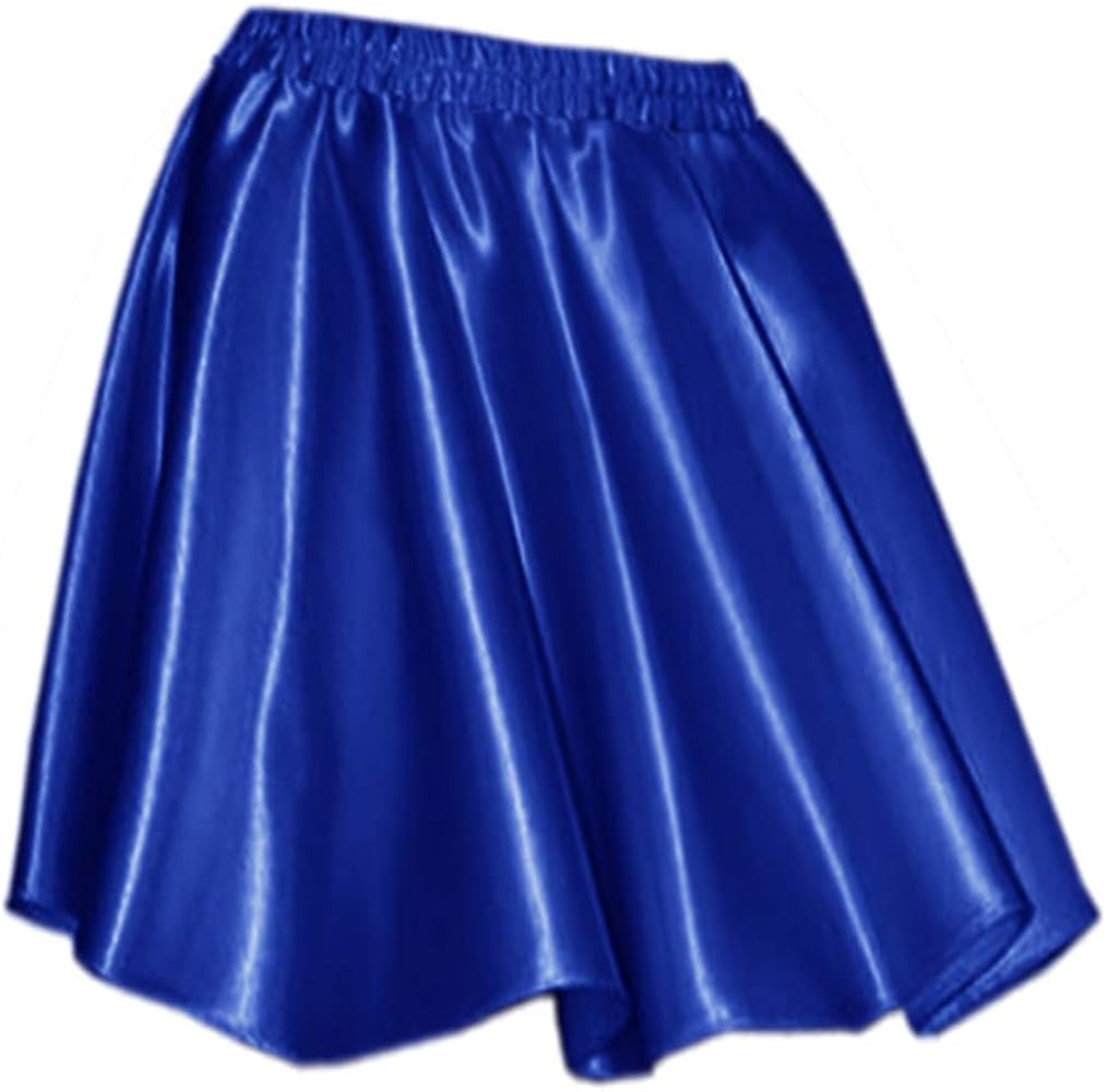 Indian Trendy Women's Basic Versatile Satin Flared Casual Mini Skater Skirt | Amazon (US)