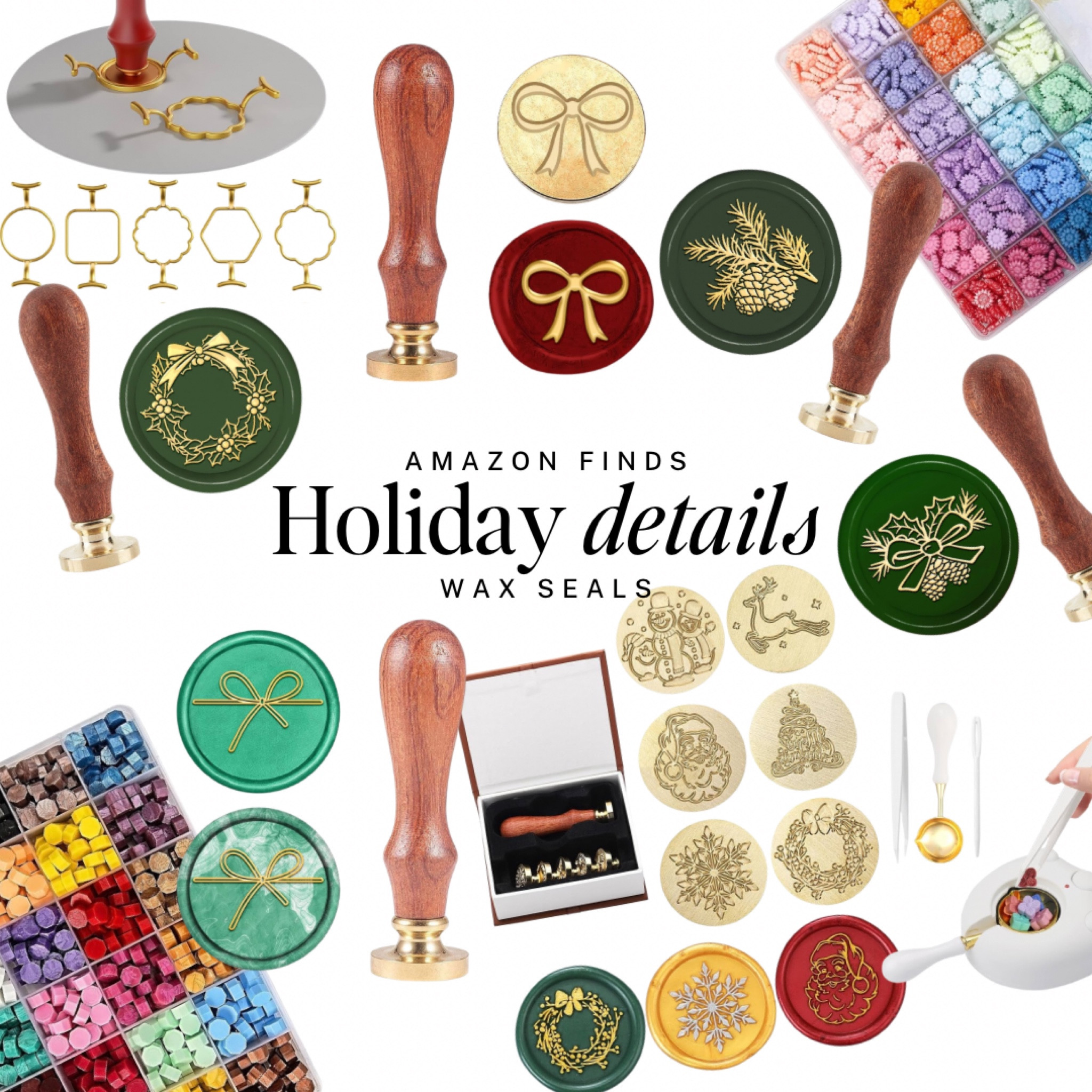 It's all in the details. I found the perfect bow wax seal and more for those holiday Christmas cards!  The prettiest and easy craft to uplevel your holiday vibe. 

I even found molds that create the PERFECT shape.  

Some of these are Amazon Black Friday deals, so hurry before they sell out! 

#LTKHoliday #LTKSaleAlert #LTKCyberWeek