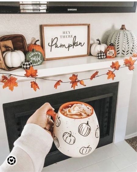 Fall mantle. Fall decor. Fall coffee mug. Fall mantle decor. Fall mantle signs. Thanksgiving decor. Fall decor. Pumpkin decor. #fallhome #pumpkins #halloweenhome #falldecorations

#LTKSeasonal #LTKHalloween #LTKHoliday