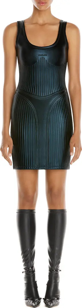 MUGLER Shiny Embossed Body-Con Minidress | Nordstrom | Nordstrom