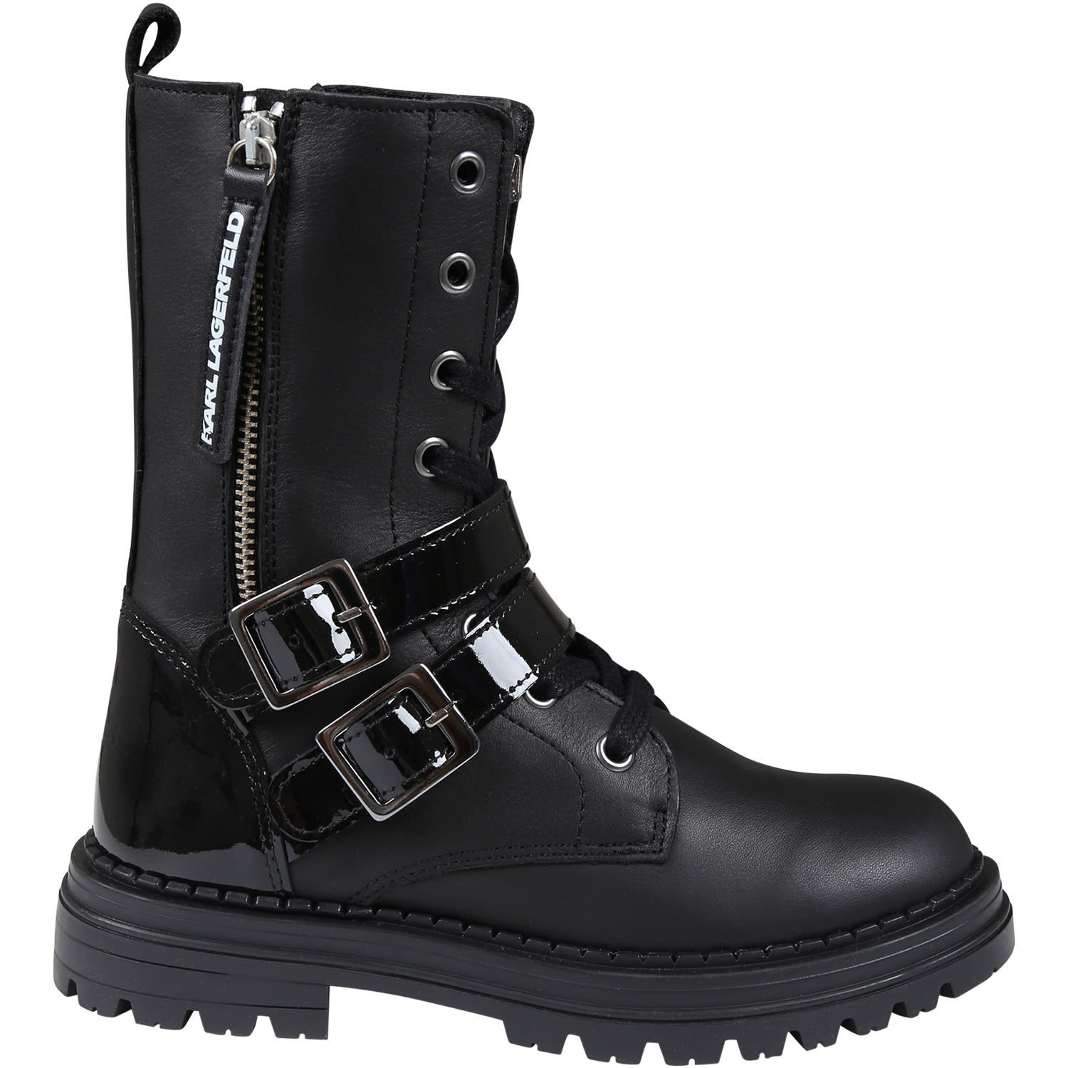 Karl Lagerfeld Kids Black Boots For Girl | Italist.com US
