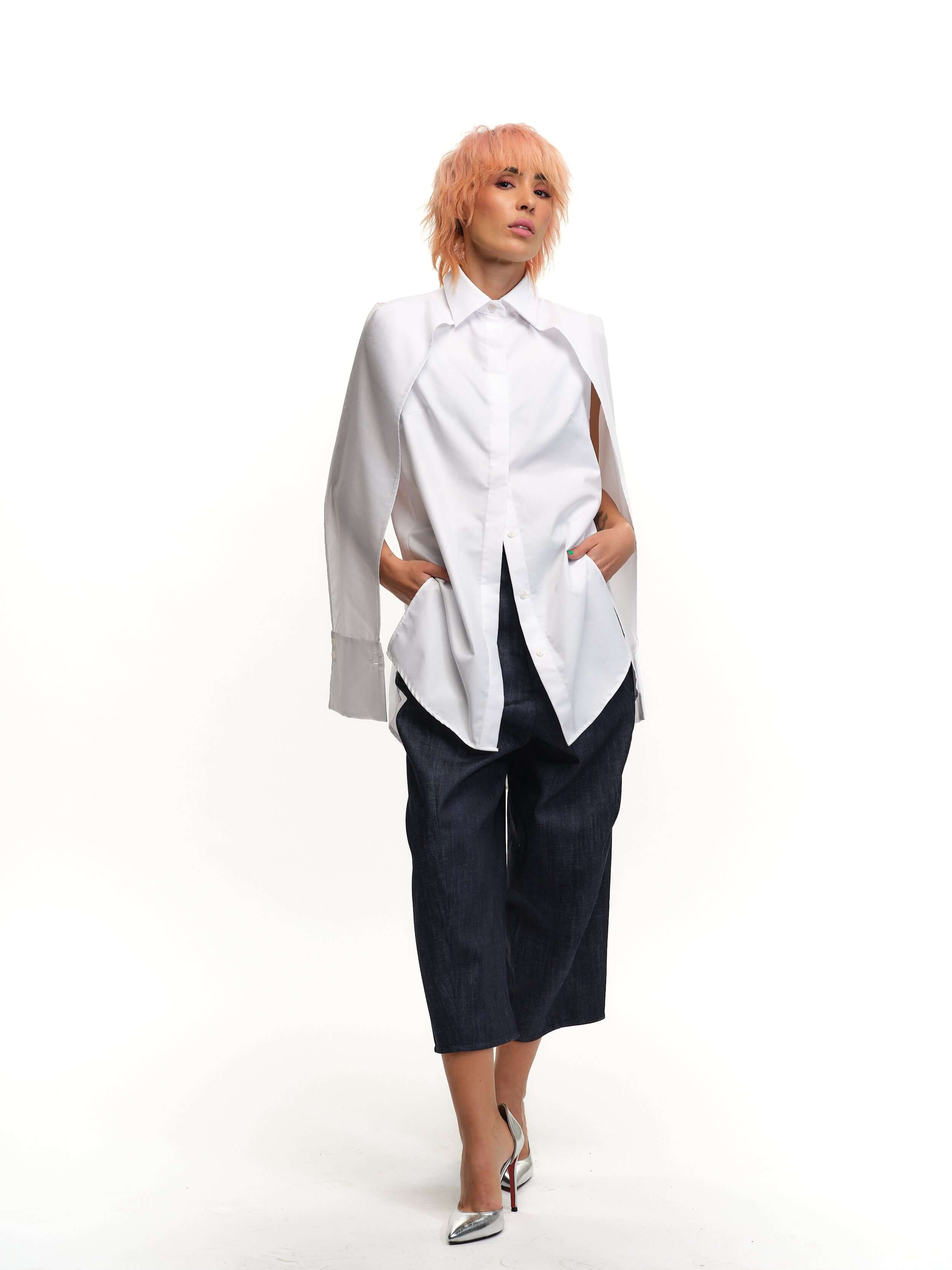 Cape-Effect Button-Down Shirt | Clothes by Locker Room