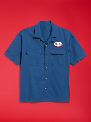 Old Navy x Disney Mickey Mouse Short-Sleeve Twill Camp Shirt for Men | Old Navy (US)
