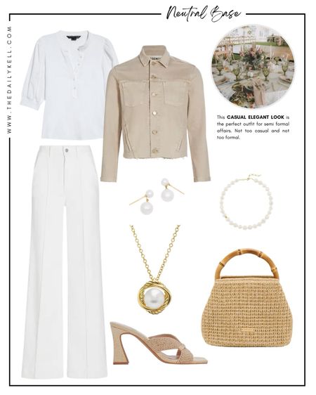 Oozing Sophistication: A pristine white base harmonized with a statement jacket and adorned with classic pearl accessories emanates an air of timeless grace.

This outfit is perfect for days that you want to look classy but don't want to look overdressed.

#LTKstyletip #LTKworkwear #LTKover40