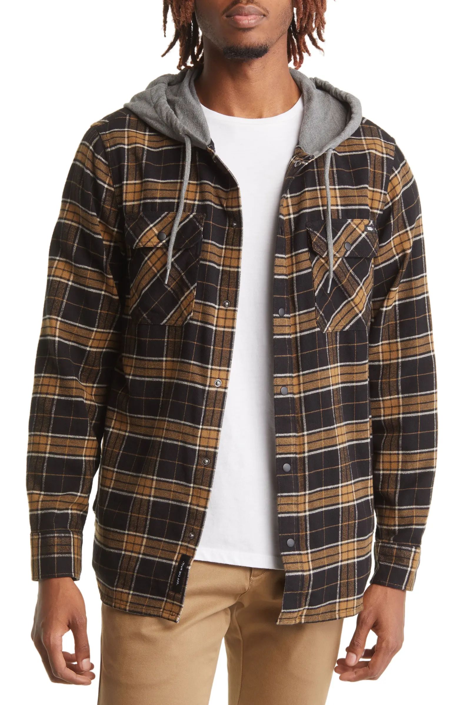 Vans Parkway II Hooded Flannel Button-Up Shirt | Nordstrom | Nordstrom