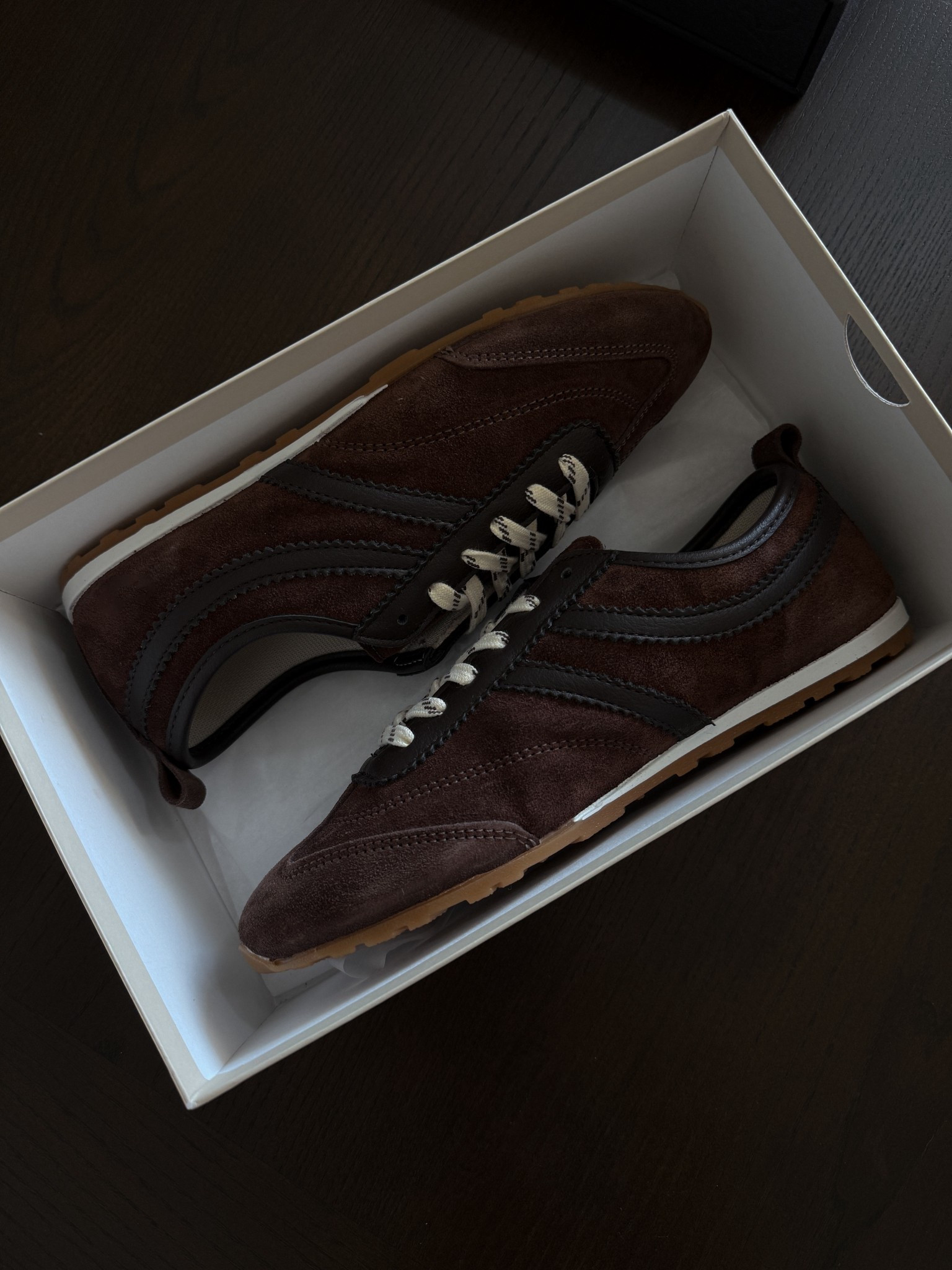 Dark brown suede sneakers! Ordered a size up 🤎

#LTKSeasonal #LTKootd