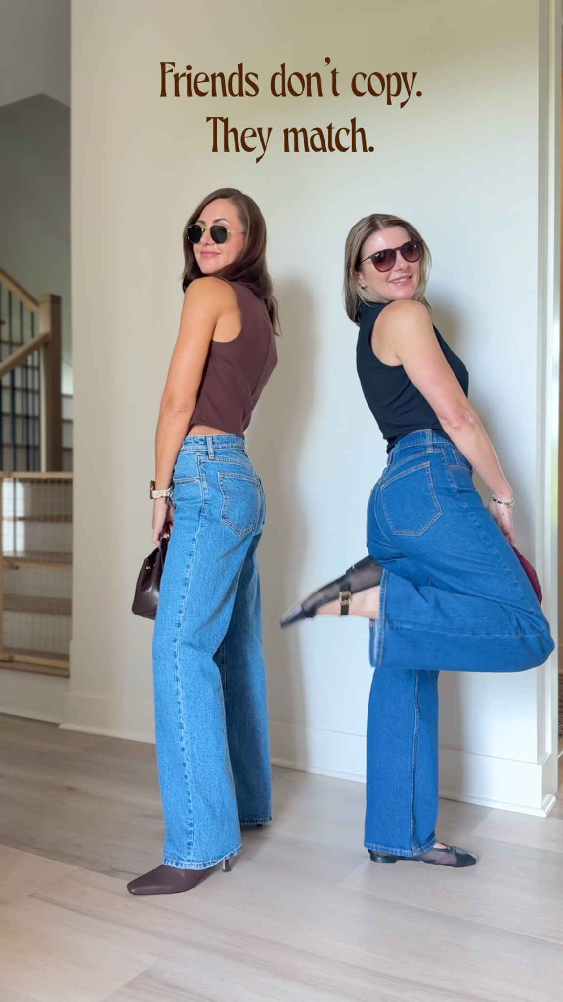 We aren’t afraid to share these jeans we will be wearing this Fall 🍂….

JC (5’2) wearing 26 short. JB (5’6) wearing 27 regular. 