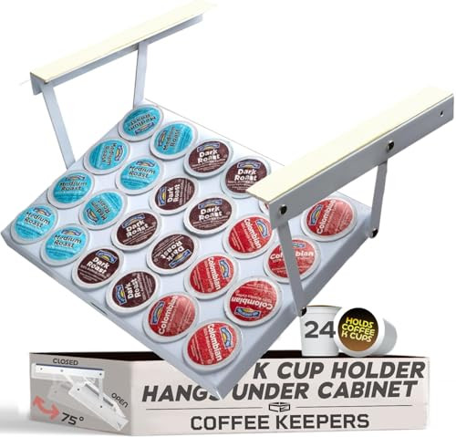 Under Cabinet K Cup Holder 24 Pods – Space-Saving Coffee Pod Holder, Steel Construction – Keu... | Amazon (US)