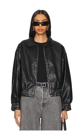 Alia Faux Leather Jacket in Black | Revolve Clothing (Global)