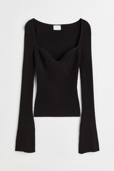 Rib-knit Sweater - Black - Ladies | H&M US | H&M (US)