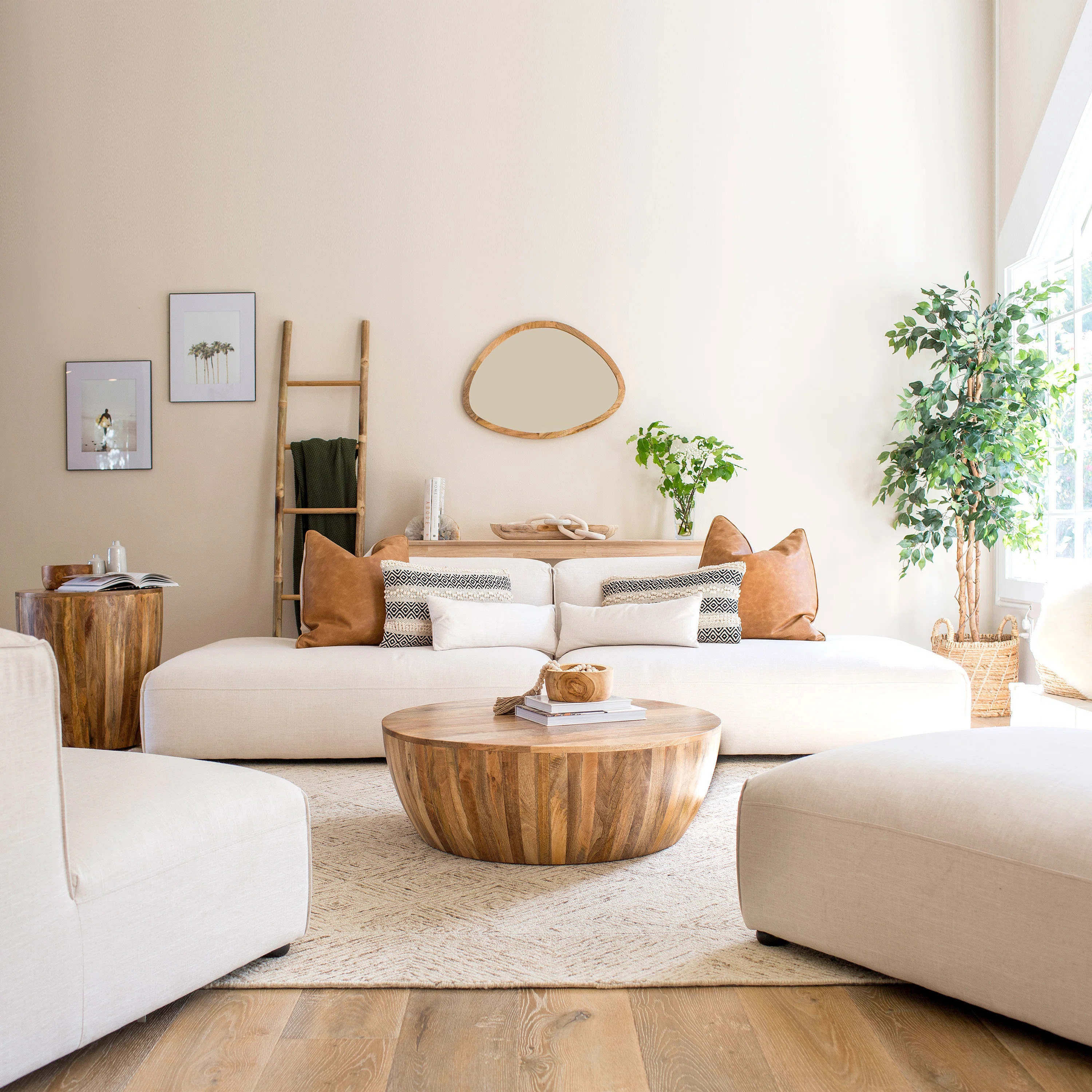 Vivienne Solid Wood Drum Coffee Table | Wayfair North America