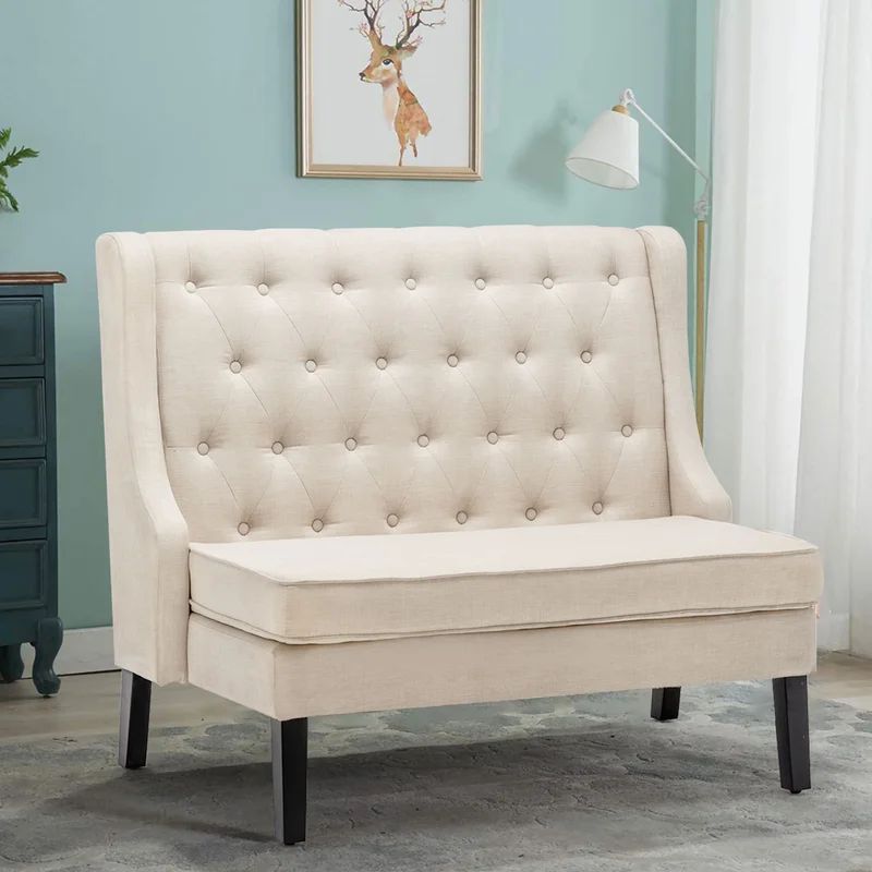 Pouliot 100% Linen Upholstered Bench | Wayfair North America