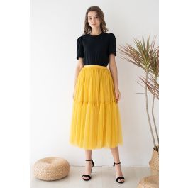 Can't Let Go Mesh Tulle Skirt in Yellow | Chicwish