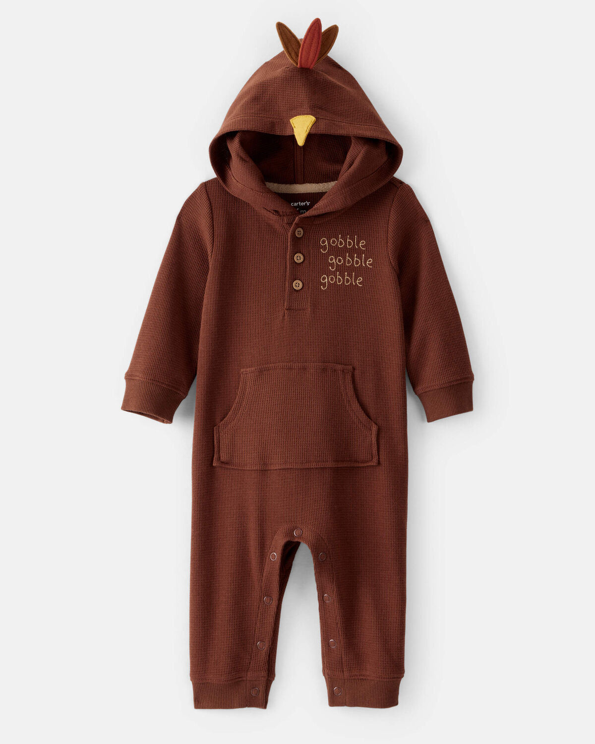 Baby Turkey Long-Sleeve Hooded Jumpsuit - Brown(4.9)4.9 out of 5 Customer Rating | Carter's Inc