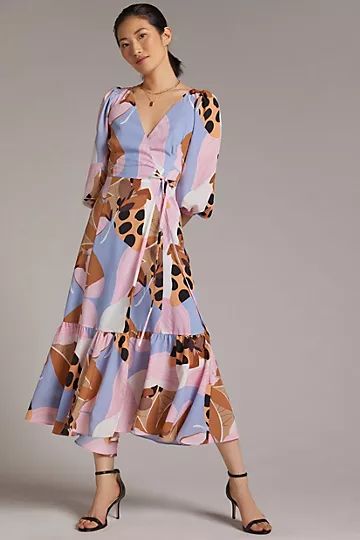 Bloom Wrap Midi Dress | Anthropologie (US)