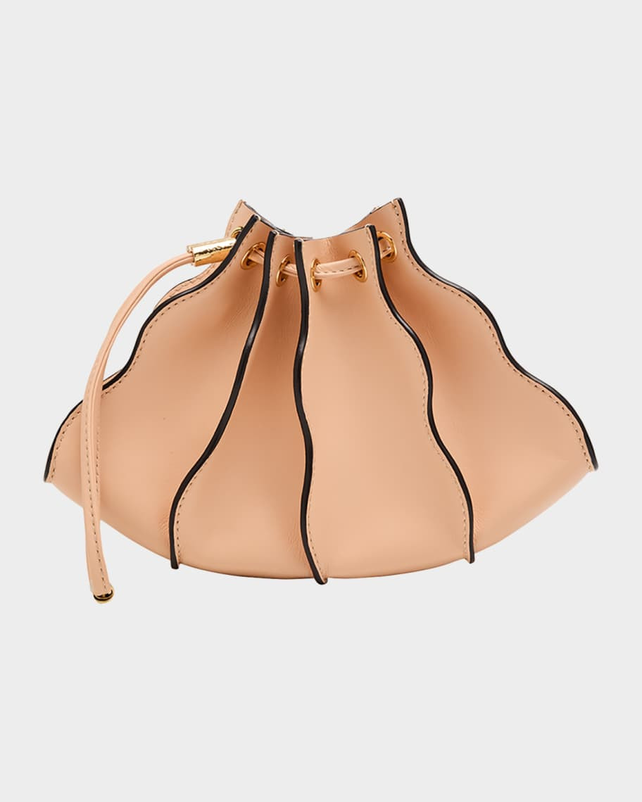 Adria Pleated Wave Leather Wristlet | Neiman Marcus
