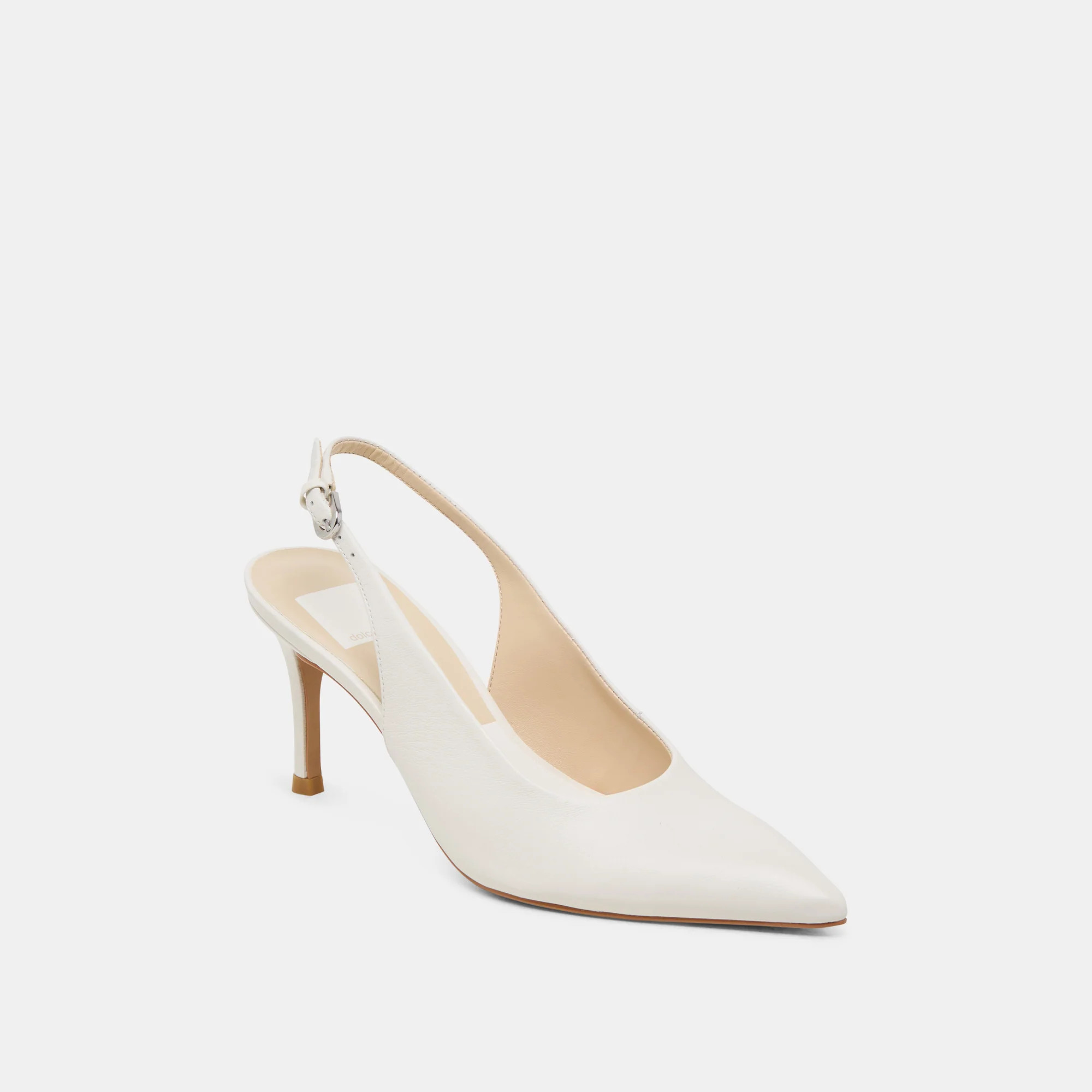 ELASI HEELS WHITE LEATHER | DolceVita.com