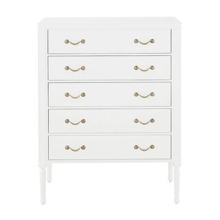 Gabriella 5-Drawer Tall Dresser with Antique Brass Pulls & Turned Legs | Ballard Designs, Inc.
