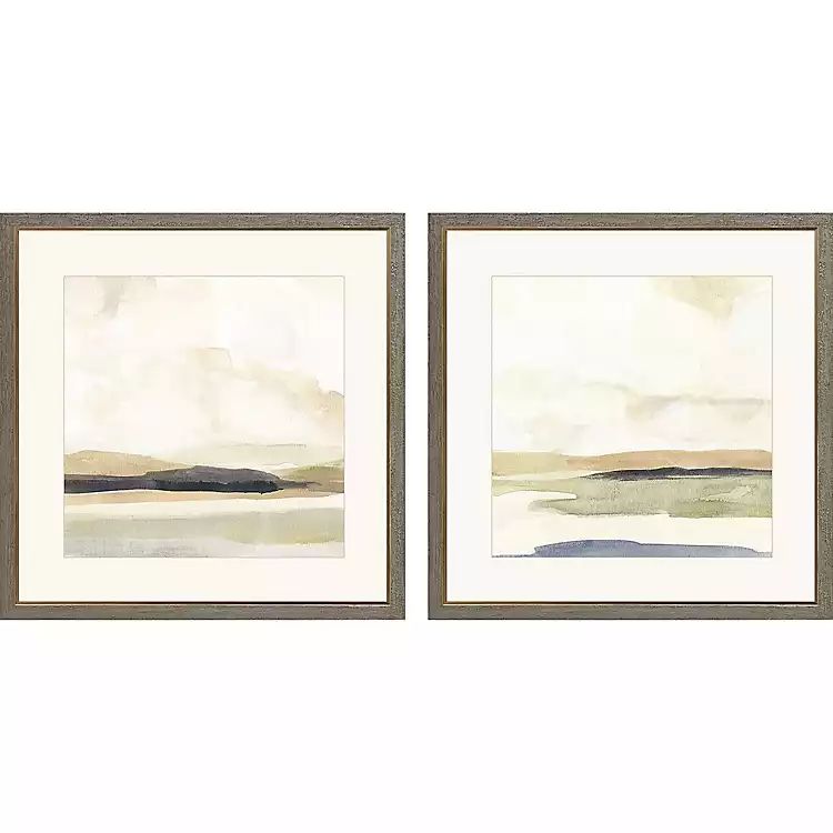 New! Slate Horizon Framed Canvas Art Prints, Set of 2 | Kirkland's Home