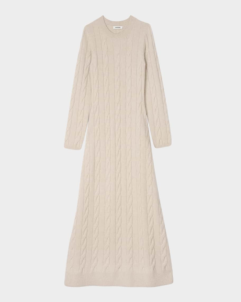 Sandro Maelys Cable-Knit Maxi Sweater Dress | Neiman Marcus