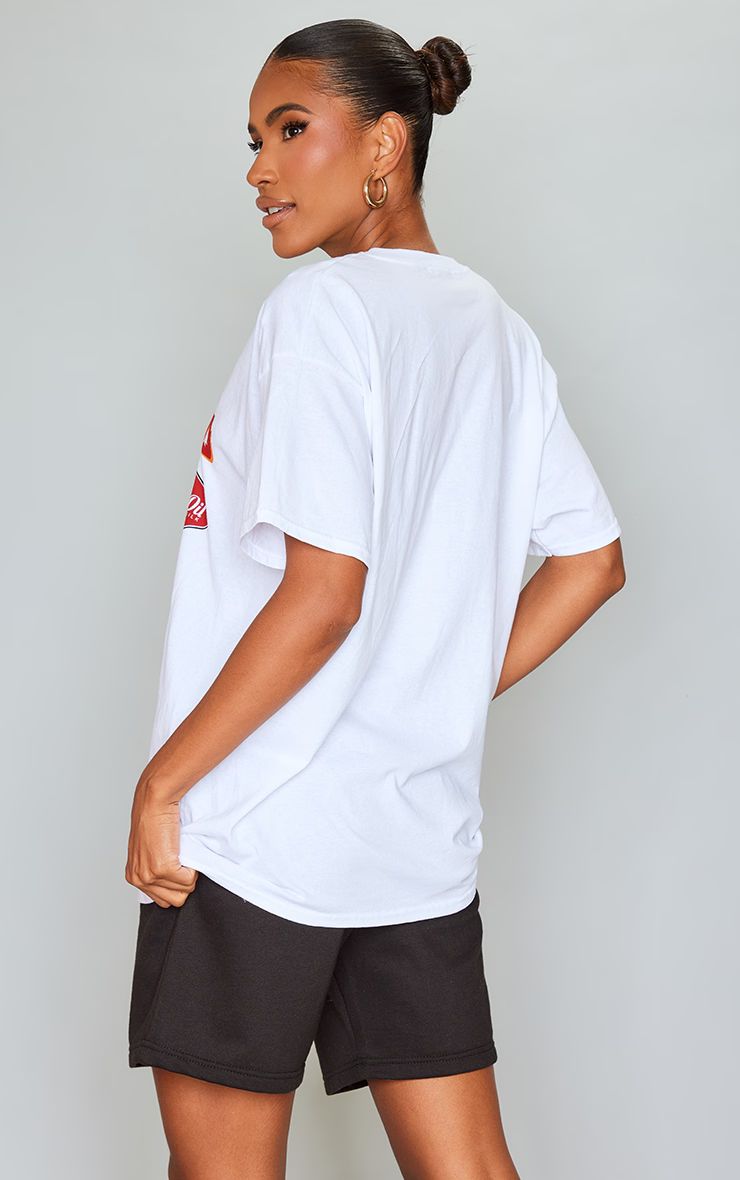 White Hellroad Print Oversized T Shirt | PrettyLittleThing UK