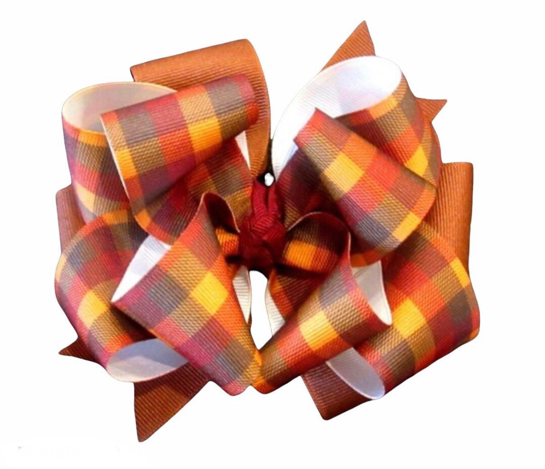 Plaid Hair Bow, Fall Hair Bow, Burgundy Plaid Bow, BTS Bows, Layered Bow, Fall Headband, Baby Hea... | Etsy (US)