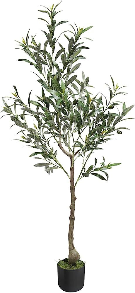 Melli Welli Artificial Olive Tree 4FT Fake Plants Indoor Tall Faux Olive Branches and Fruits Arti... | Amazon (US)