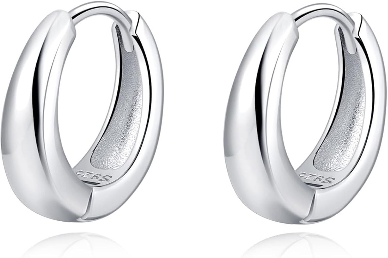 Reffeer 925 Sterling Silver Chunky Hoop Earrings for Women Teens Thick Hoop Earrings Teardrop Hoo... | Amazon (US)