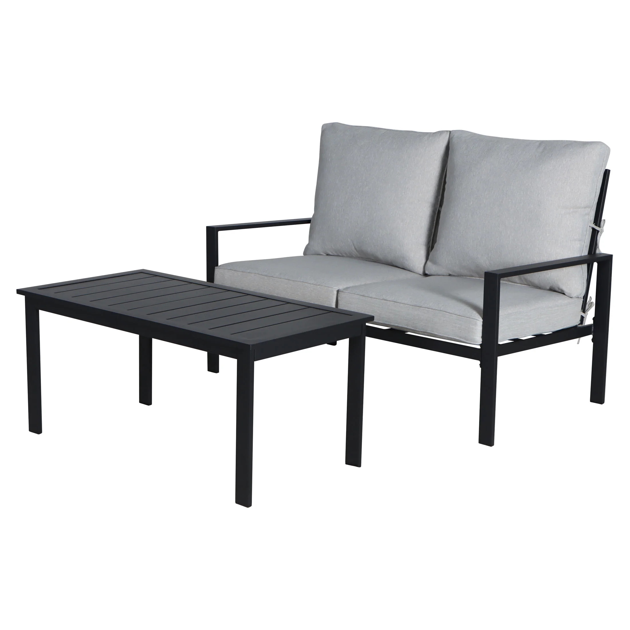 Mainstays Asher Springs Outdoor 2-Piece Loveseat Sofa & Table Set | Walmart (US)