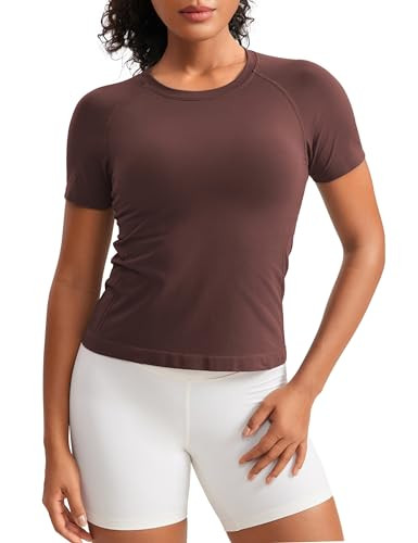 CRZ YOGA Seamless Short Sleeve Shirts for Women Breathable Running Workout Tops Athletic Gym Yoga... | Amazon (US)