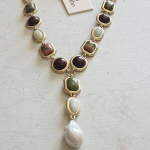 NWT Camila Coelho freshwater Pearl semi Precious stones Necklace. | Poshmark