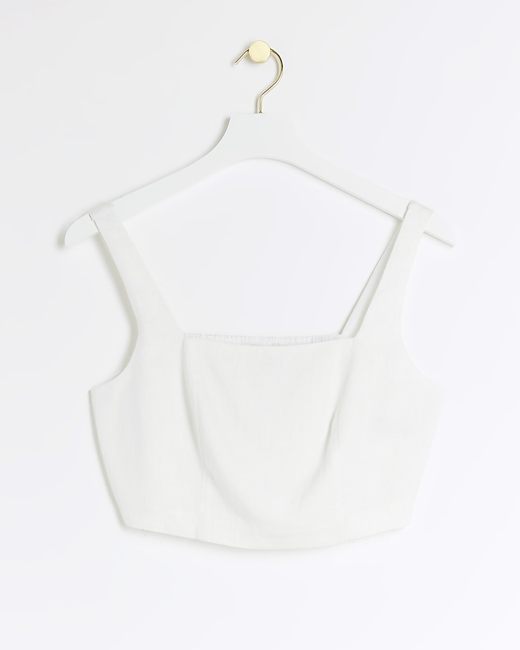 White linen blend crop top | River Island (UK & IE)