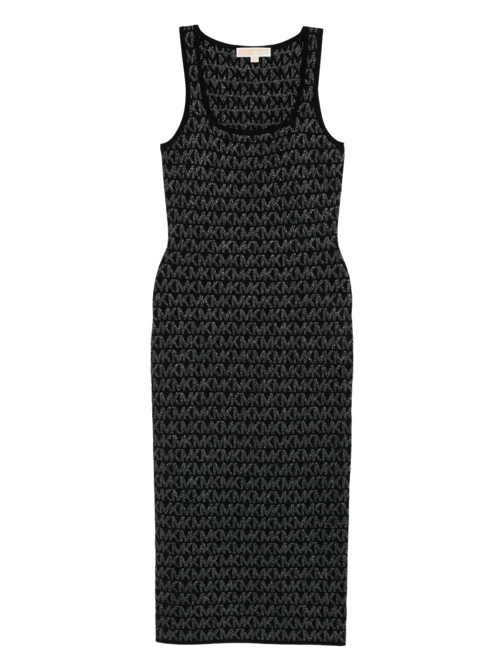 Michael Kors metallic logo jacquard midi dress - Black | Farfetch Global