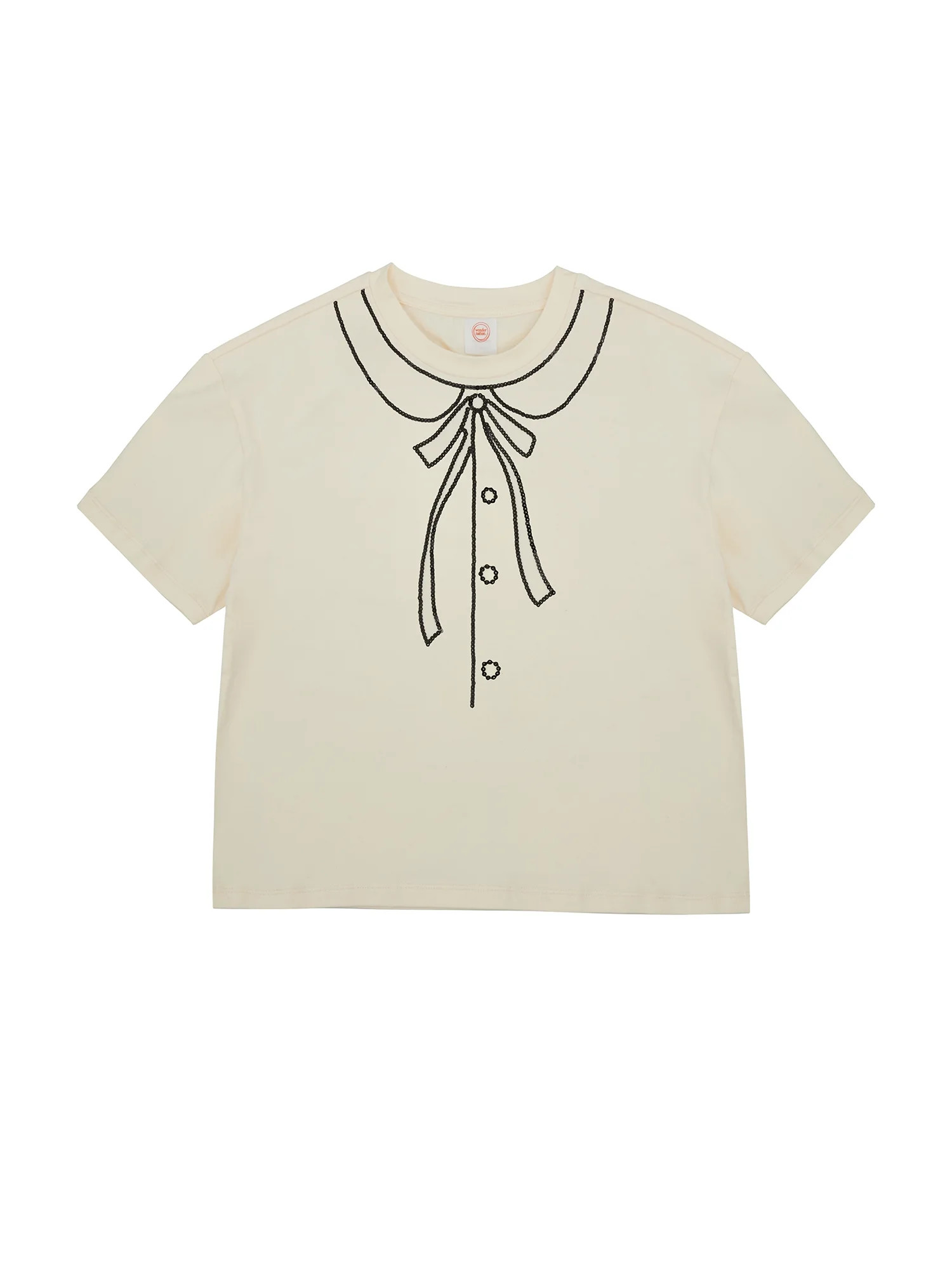 Wonder Nation Girls Embellished Trend Tee with Short Sleeves, Sizes 4-18 | Walmart (US)