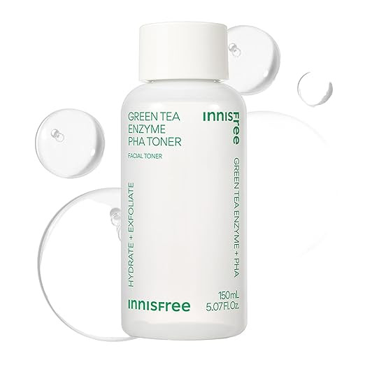 innisfree Green Tea Enzyme PHA Toner with Hyaluronic Acid, Hydrating Korean Exfoliating Essence f... | Amazon (US)