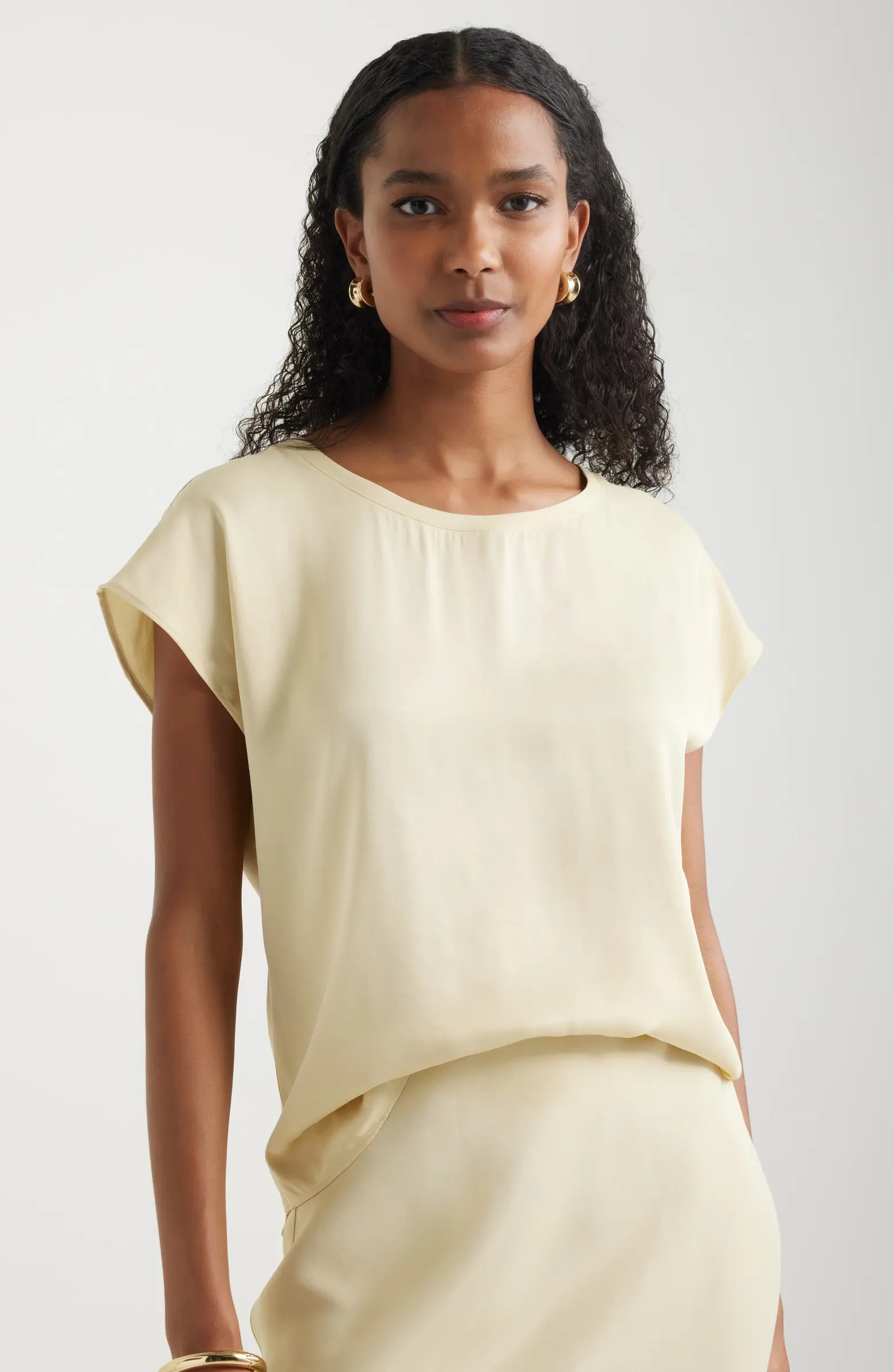 Dolman Sleeve Satin T-Shirt | Nordstrom