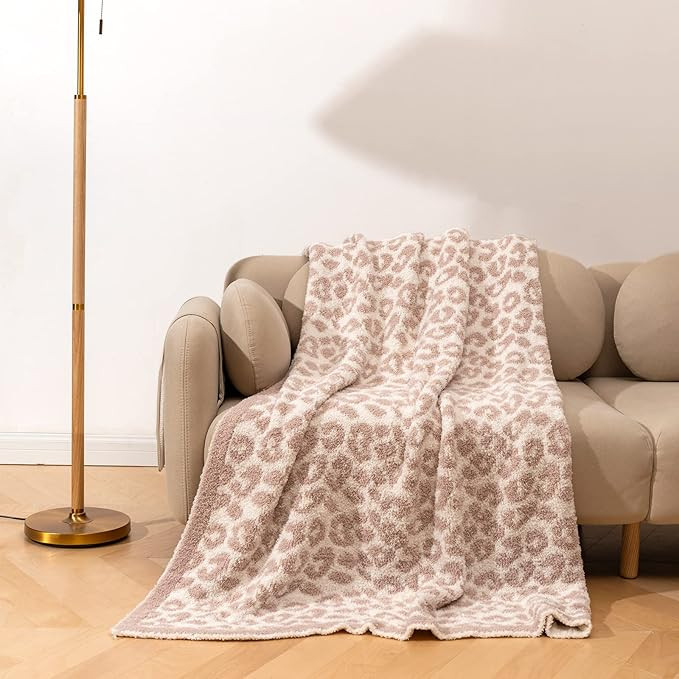 DOOWELL Throw Blanket, Leopard Print Ultra Soft Fleece Blanket, Suitable for Chair Sofa Couch Bed... | Amazon (US)