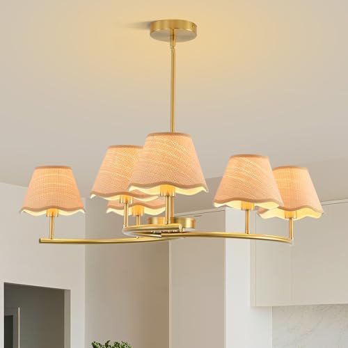 31.5in Large Round Chandelier, Wagon Wheel Chandelier Boho Rustic Farmhouse Pendant Light Fixture... | Amazon (US)