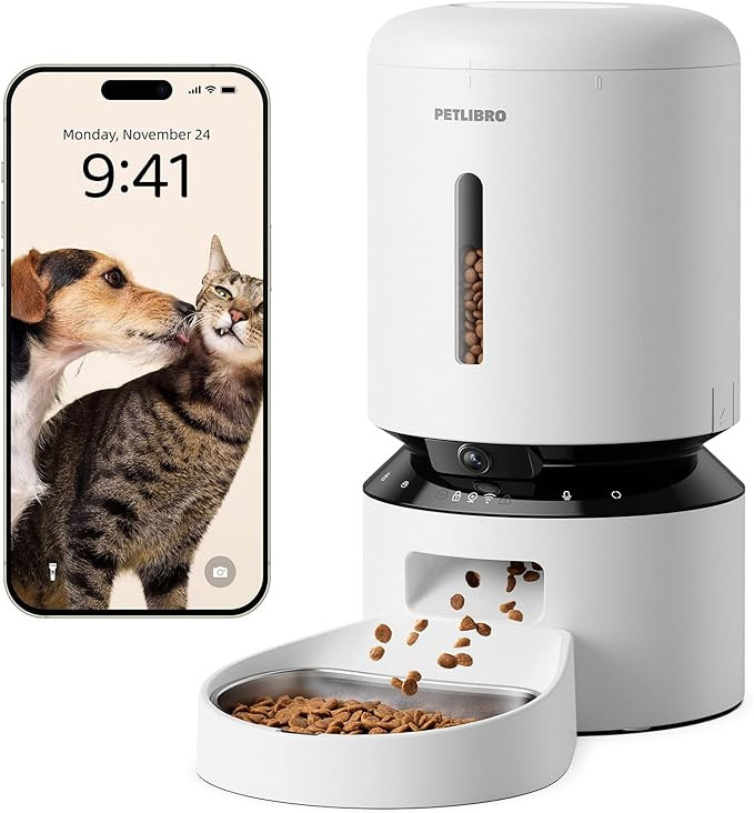 PETLIBRO Automatic Cat Feeder with Camera, 1080P HD Video with Night Vision, 5G WiFi Pet Feeder w... | Amazon (US)