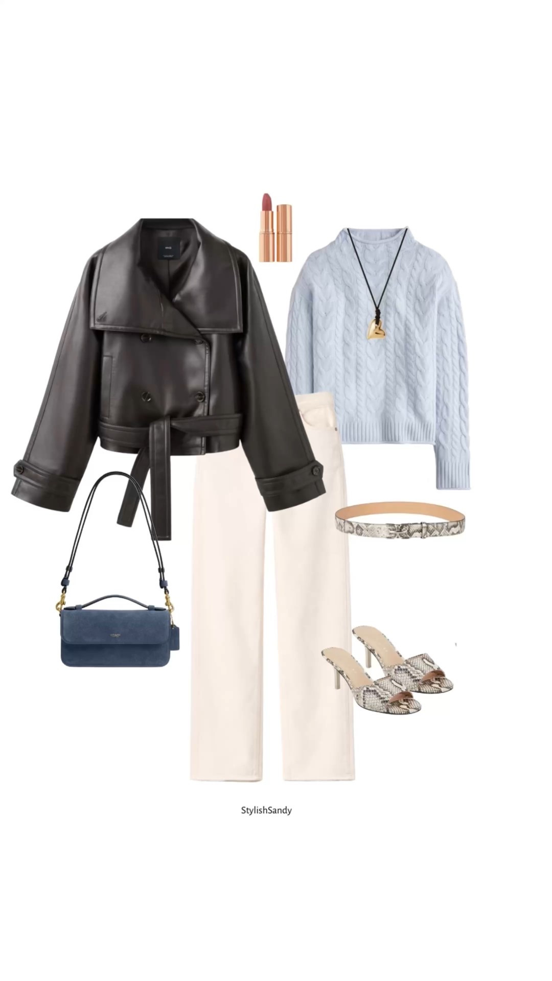 Outfit Inspo - different ways to wear items from the February N6 Drop. 

Faux leather jacket. Love the color, belt, and funnel neck features. 

Madewell wide-leg ecru jeans fit tts and fit well 

The sandal fits tts. Perfect heel height. 

Sweater color is so pretty and trending for the season. 

Love the bag - day to evening. wear on the shoulder or as a top handle. 

Regularly use Charlotte Tilbury lip products. If you haven't tried it, I highly recommend it. 

#LTKOver40 #LTKootd #LTKSeasonal