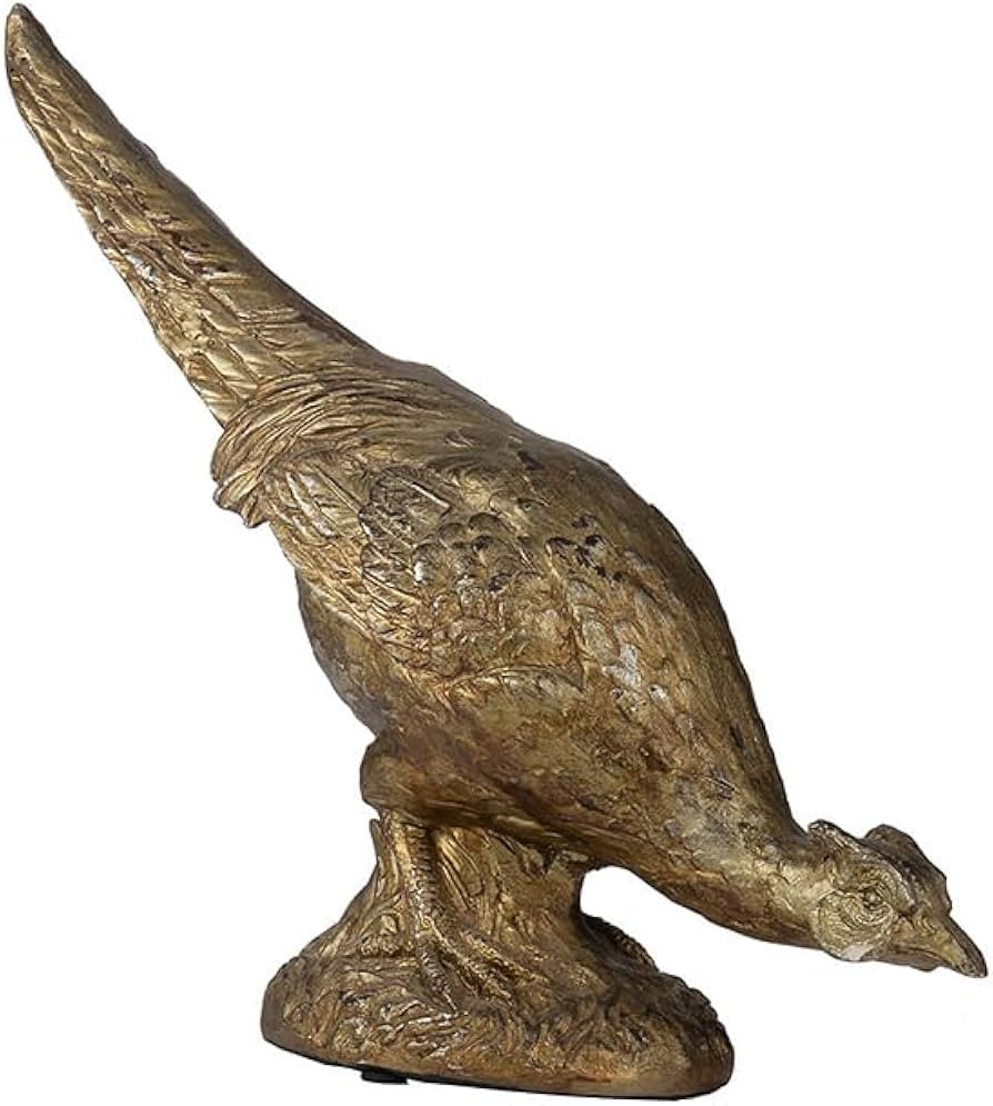 19x5x14 Vintage Gold Pheasant Bird Grazing Sculpture, Home Accent Sculpture, Centerpiece Statue f... | Amazon (US)
