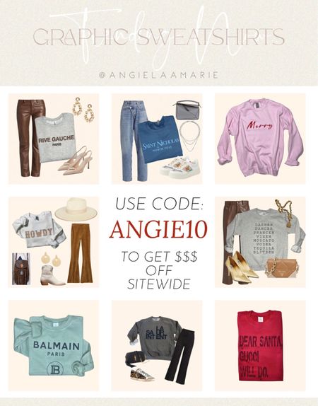 Use code: ANGIE10 👈🏼 to get $$$ off these festive sweatshirts & sitewide! 🎄🎁

Amazon fashion. Target style. Walmart finds. Maternity. Plus size. Winter. Fall fashion. White dress. Fall outfit. SheIn. Old Navy. Patio furniture. Master bedroom. Nursery decor. Swimsuits. Jeans. Dresses. Nightstands. Sandals. Bikini. Sunglasses. Bedding. Dressers. Maxi dresses. Shorts. Daily Deals. Wedding guest dresses. Date night. white sneakers, sunglasses, cleaning. bodycon dress midi dress Open toe strappy heels. Short sleeve t-shirt dress Golden Goose dupes low top sneakers. belt bag Lightweight full zip track jacket Lululemon dupe graphic tee band tee Boyfriend jeans distressed jeans mom jeans Tula. Tan-luxe the face. Clear strappy heels. nursery decor. Baby nursery. Baby boy. Baseball cap baseball hat. Graphic tee. Graphic t-shirt. Loungewear. Leopard print sneakers. Joggers. Keurig coffee maker. Slippers. Blue light glasses. Sweatpants. Maternity. athleisure. Athletic wear. Quay sunglasses. Nude scoop neck bodysuit. Distressed denim. amazon finds. combat boots. family photos. walmart finds. target style. family photos outfits. Leather jacket. Home Decor. coffee table. dining room. kitchen decor. living room. bedroom. master bedroom. bathroom decor. nightsand. amazon home. home office. Disney. Gifts for him. Gifts for her. tablescape. Curtains. Apple Watch Bands. Hospital Bag. Slippers. Pantry Organization. Accent Chair. Farmhouse Decor. Sectional Sofa. Entryway Table. Designer inspired. Designer dupes. Patio Inspo. Patio ideas. Pampas grass.

#LTKsalealert #LTKunder50 #LTKstyletip #LTKbeauty #LTKbrasil #LTKbump #LTKcurves #LTKeurope #LTKfamily #LTKfit #LTKhome #LTKitbag #LTKkids #LTKmens #LTKbaby #LTKshoecrush #LTKswim #LTKtravel #LTKunder100 #LTKworkwear #LTKwedding #LTKSeasonal  #LTKU #LTKHoliday #LTKCyberweek