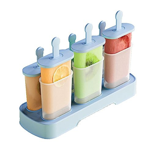 Popsicle Molds Set 6 Pieces Ice Popsicle Maker-BPA Free,Easy-Release Ice Pop Molds,Homemade Ice Cream Molds (Blue) | Amazon (US)