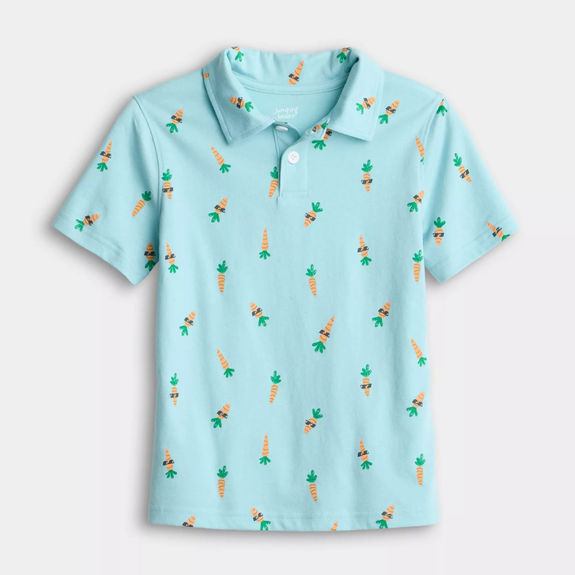 Boys 4-12 Jumping Beans® Carrot Print Jersey Polo | Kohl's