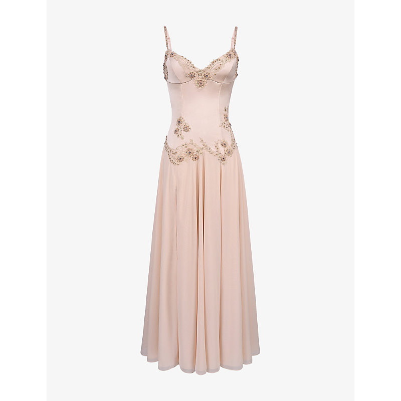 House of CB Womens Blush Saloma Bead-Embellished Corset Maxi Dress M (A-C Cup) | Selfridges
