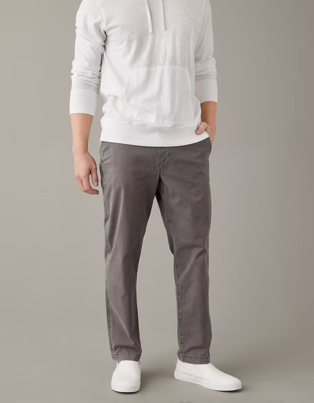 AE Flex Relaxed Straight Lived-In Khaki Pant | American Eagle Outfitters (US & CA)